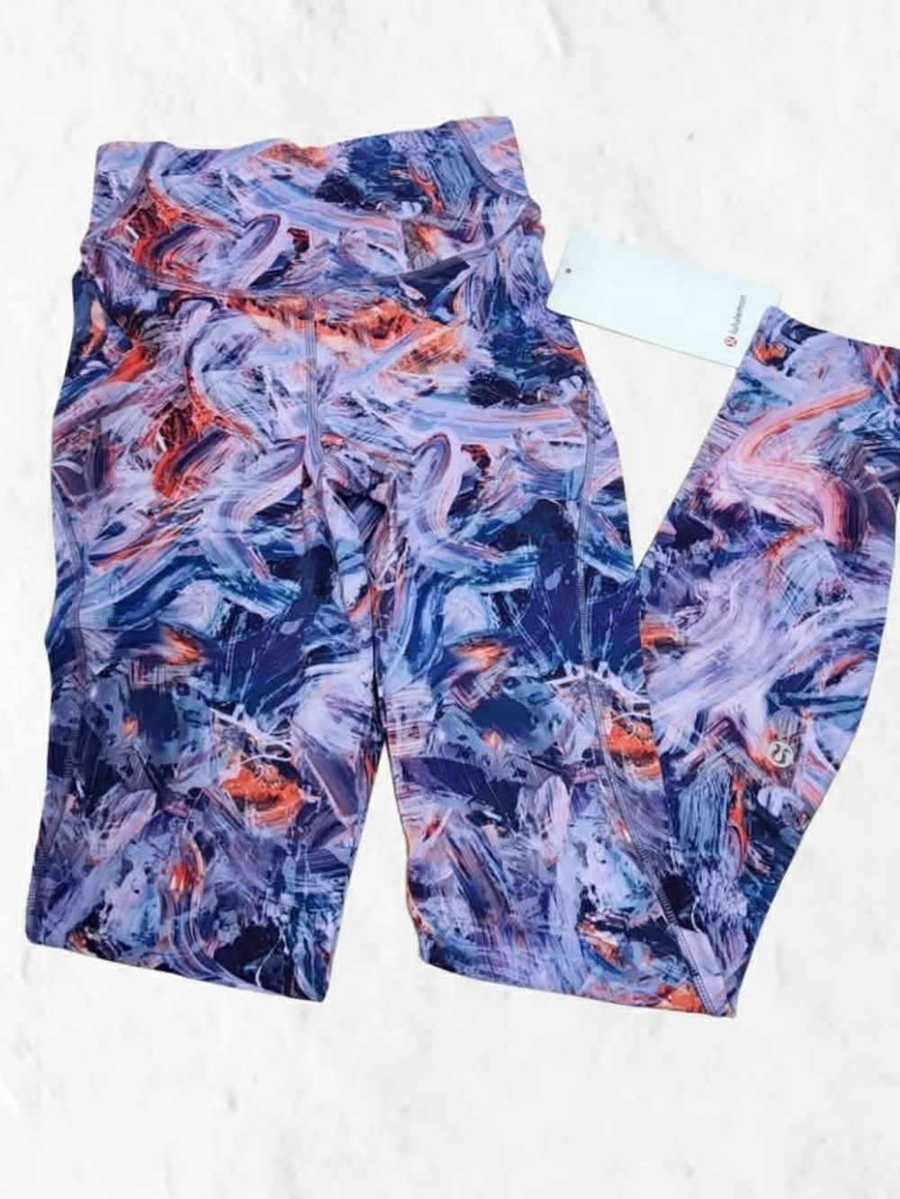 lululemon athletica Multicolor Abstract Print Leggings in Purple & Orange